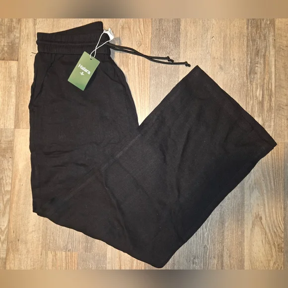 Halara High Waisted Drawstring Wide Leg Casual Linen-Feel Pants "L" - Picture 8 of 10